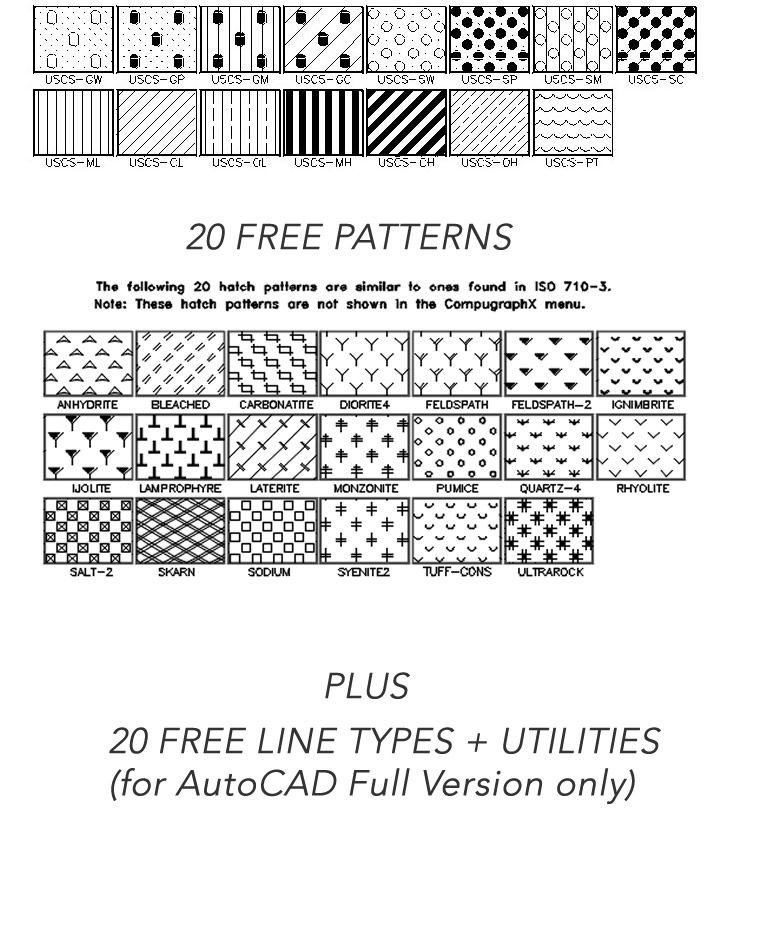 Free autocad roof hatch patterns